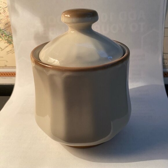 Renaissance Other - Vintage Renaissance 275 Cafe Japan Stoneware Coffee Lidded Sugar Bowl Beige